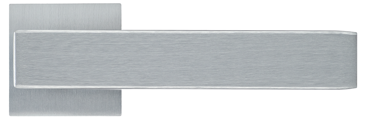 LOT ручка дверная  на квадратной розетке 6 мм, MH-56-S6 SSC, цвет - супер матовый хром фото купить в Москве