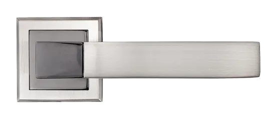 FUKOKU, ручка дверная MH-28 SN/BN-S, на квадратной накладке, цвет - бел. никель/черн. никель фото купить в Москве