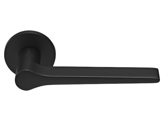 LAND ручка дверная  на круглой розетке 6 мм, MH-60-R6 BL, цвет - чёрный фото купить Москва