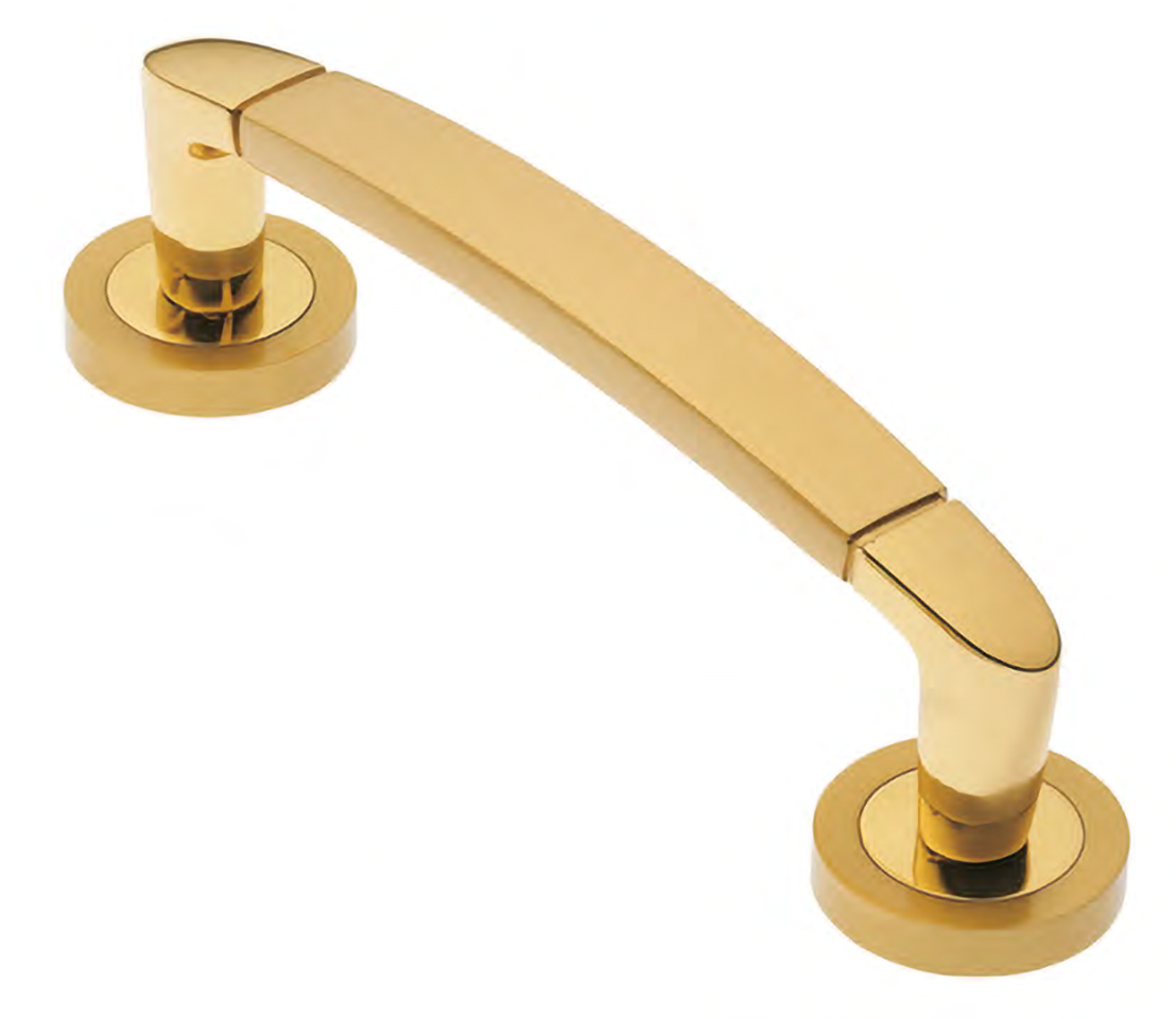 Ручка-скоба дверная SAIL PH OSA/OTL на круглой розетке, цвет матовое золото / золот, латунь фото купить Москва