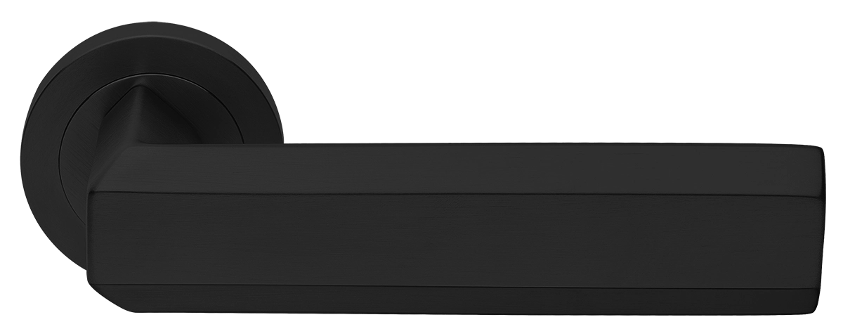 Ручка дверная HARMONY R2 NERO раздельная на круглой розетке, цвет - черный фото купить Москва