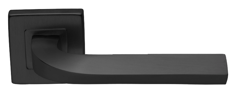 Ручка дверная TENDER S3 NERO раздельная на квадратной розетке, цвет - черный фото купить Москва