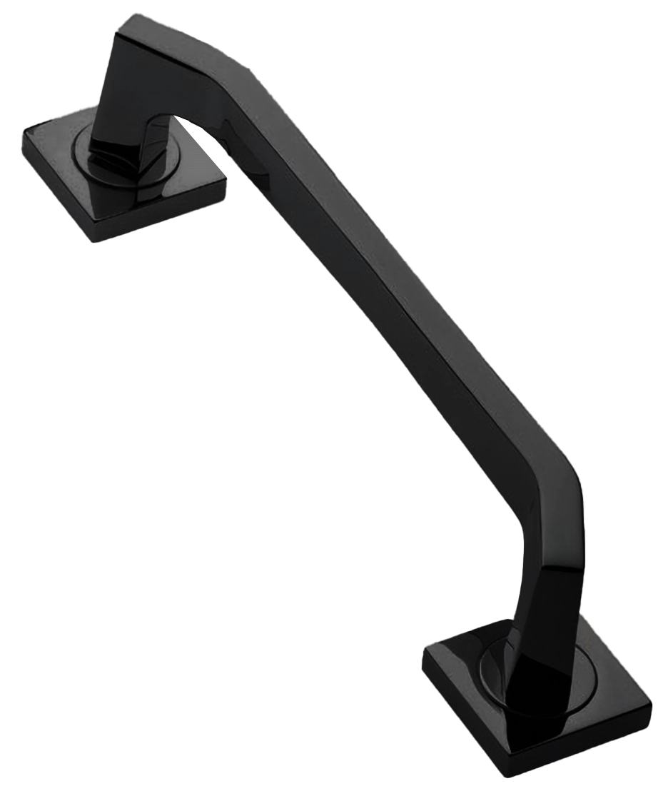 Ручка-скоба дверная HILL PH NERO на квадратной розетке цвет черный, латунь фото купить Москва