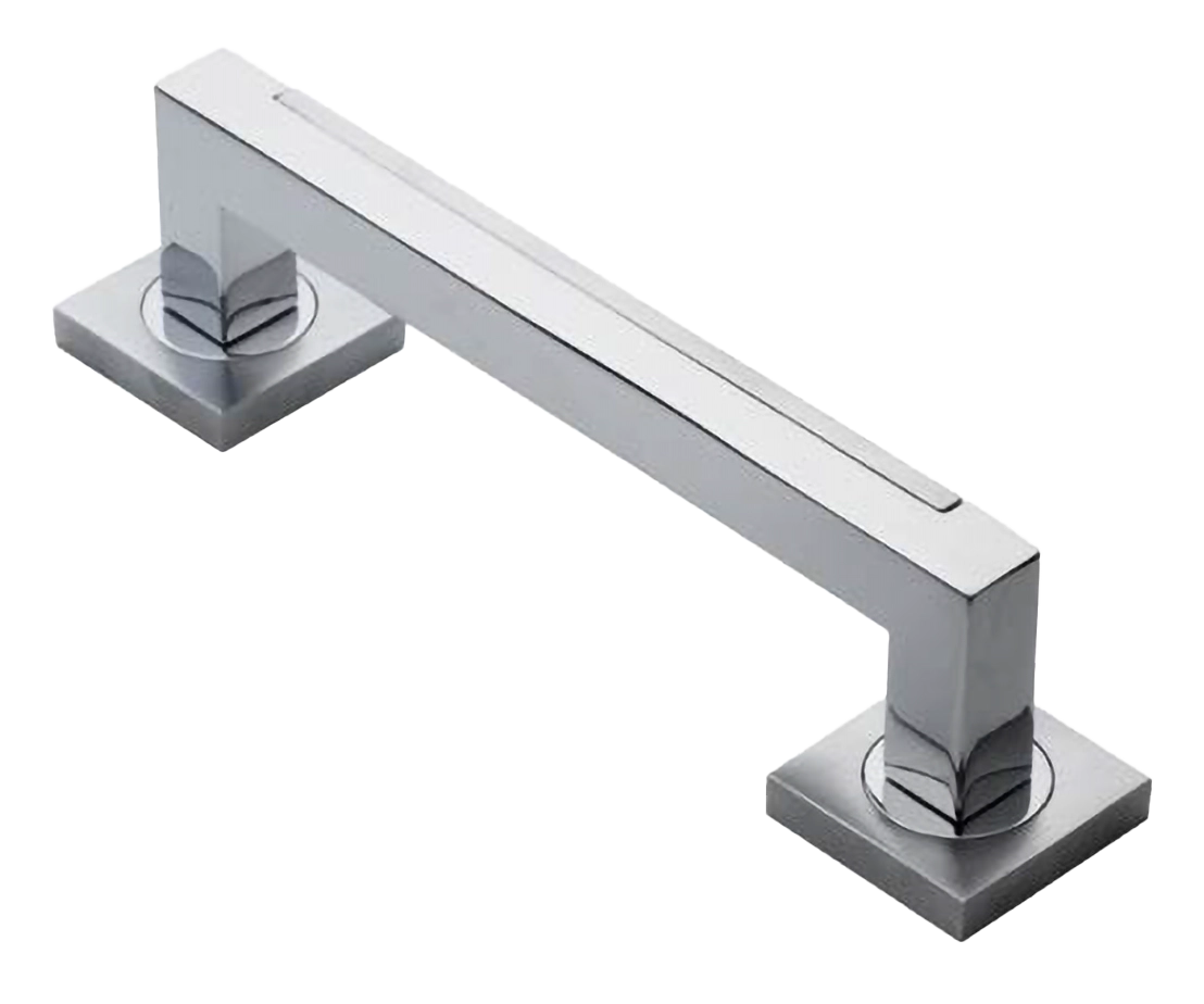 Ручка-скоба дверная ISLAND PH CRO на квадратной розетке на квадратной розетке, цвет хром, латунь фото купить Москва