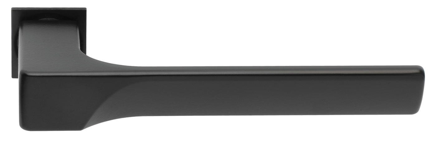 Ручка дверная FIORD-SM NERO-ST, с невидимой квадратной розеткой, цвет - черный soft-touch фото купить Москва