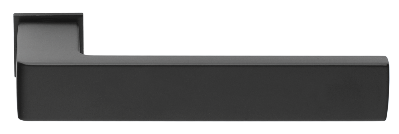 Ручка дверная HORIZONT-SM NERO-ST с невидимой квадратной розеткой, цвет - черный soft-touch фото купить Москва