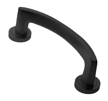 Ручка-скоба дверная WIND PH NERO на круглой розетке, цвет черный, латунь фото купить в Москве