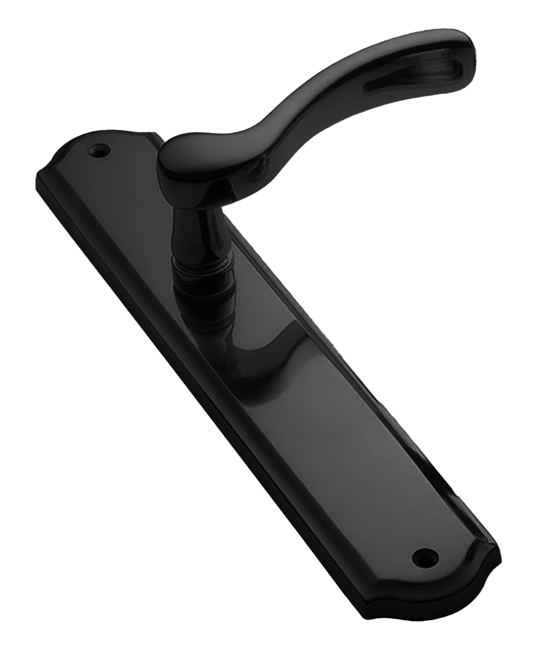 Ручка дверная ERICA PL NERO на планке, цвет черный, латунь фото купить Москва