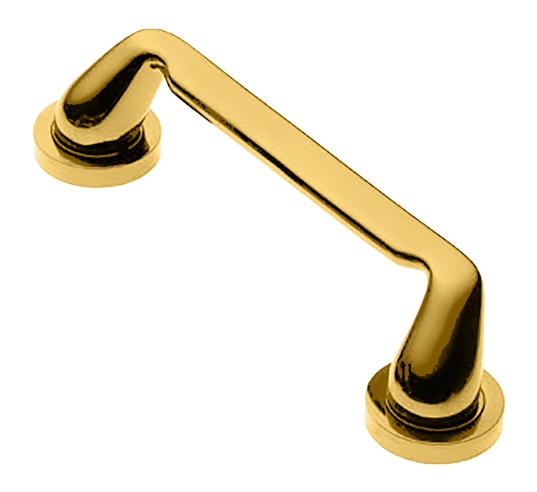 Ручка-скоба дверная NIRVANA PH OTL на круглой розетке, цвет золото, латунь фото купить Москва