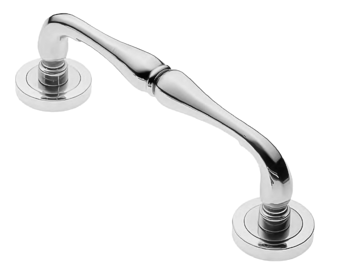 Ручка-скоба дверная Ручка-скоба дверная ASTRO PH CRO на круглой розетке, цвет хром, латунь фото купить Москва