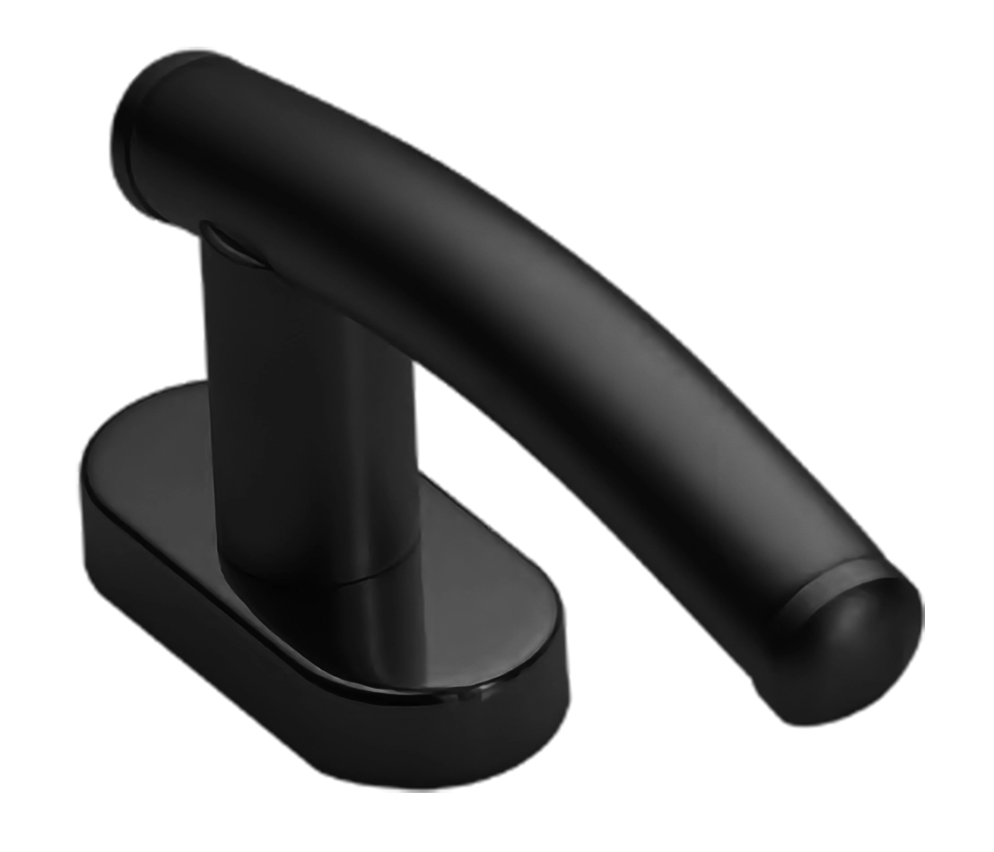 Ручка оконная LUNA W1 NERO на прямоугольной розетке, цвет черный, латунь фото купить Москва