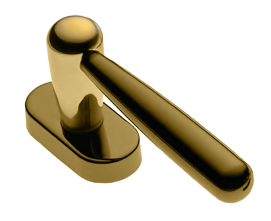 Ручка оконная PINOKKIO W1 OTL на прямоугольной розетке, цвет золото, латунь фото купить Москва