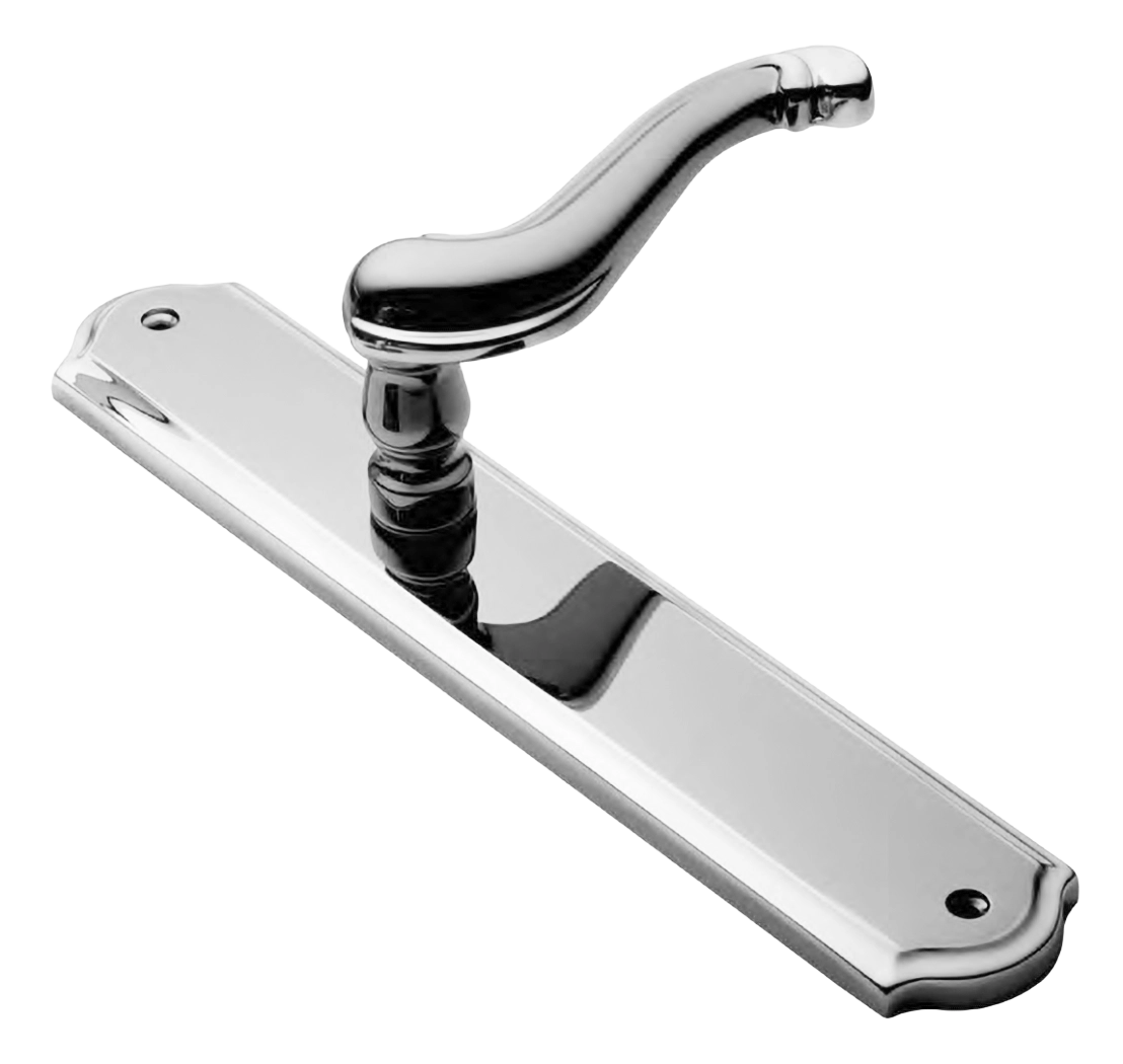 Ручка дверная BAROCCO PL CRO на планке, цвет хром, латунь фото купить Москва