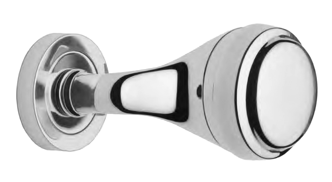 Поворотная ручка-кноб ART.405 CRO на круглой розетке, цвет хром, латунь фото купить Москва