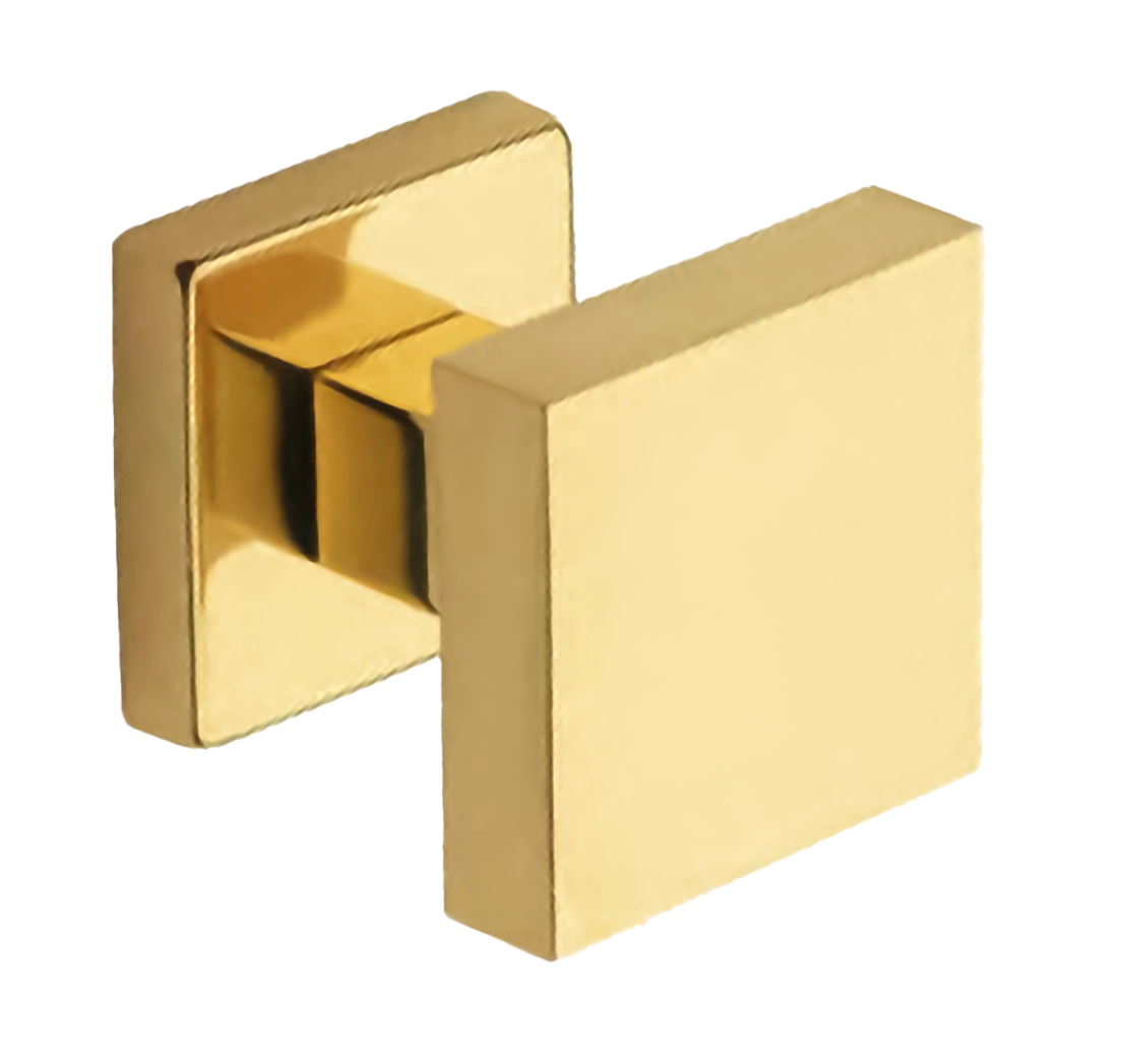 Поворотная ручка-кноб ART.QU30 OTL на квадратной розетке, цвет золото, латунь фото купить Москва