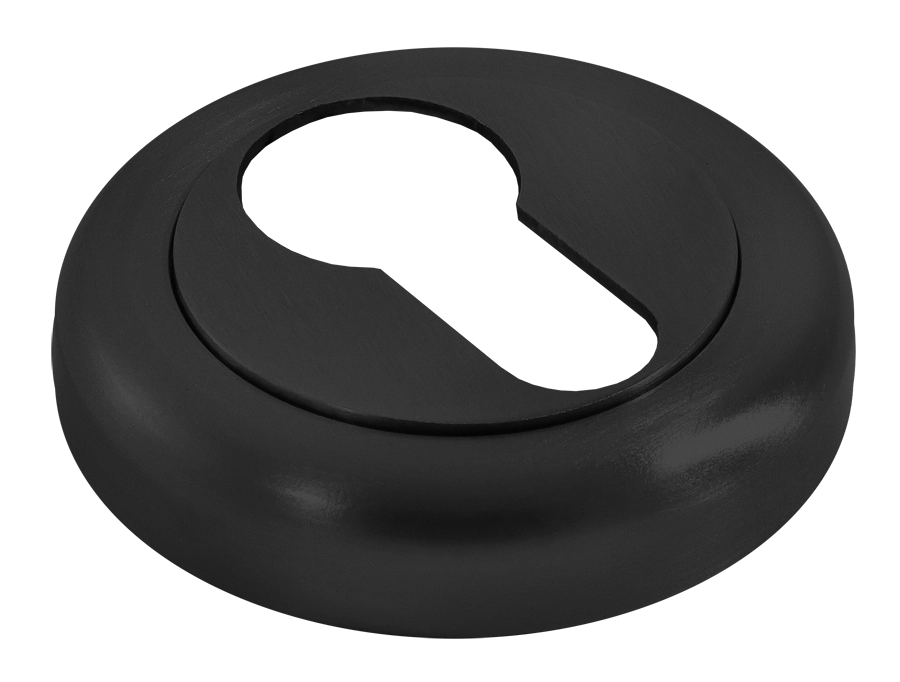 Накладка на ключевой цилиндр LUX-KH-R4 NERO на круглой розетке, цвет - черный фото фурнитура Москва