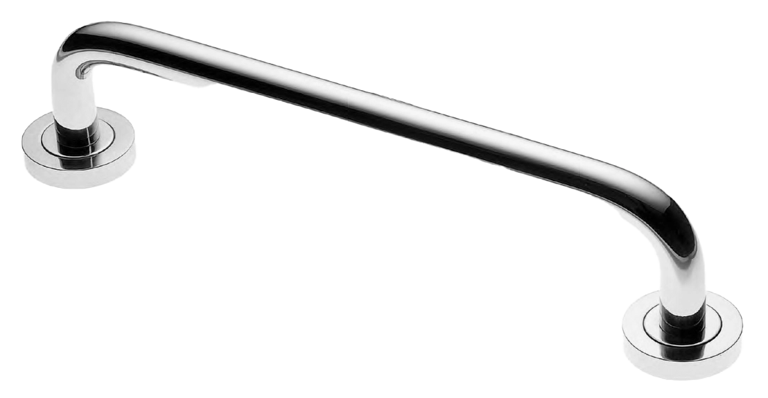 Ручка-скоба дверная ART.IR 23 150MM CRO на круглой розетке, цвет хром, латунь фото купить Москва