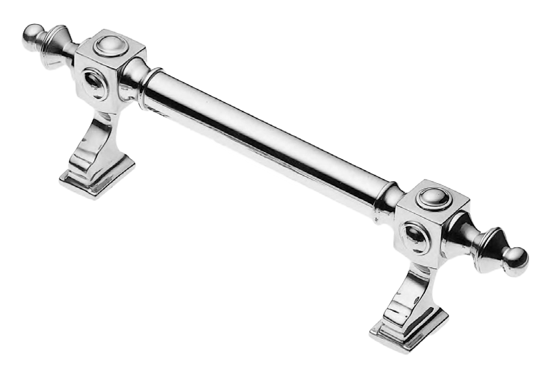 Ручка-скоба дверная ART.30 200MM CRO на прямоугольной розетке, цвет хром, латунь фото купить Москва