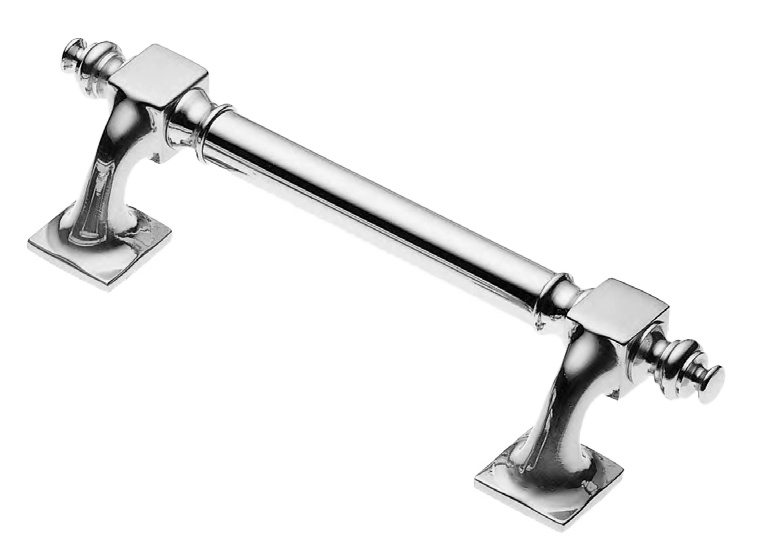 Ручка-скоба дверная ART.40 200MM CRO на квадратной розетке, цвет хром, латунь фото купить Москва