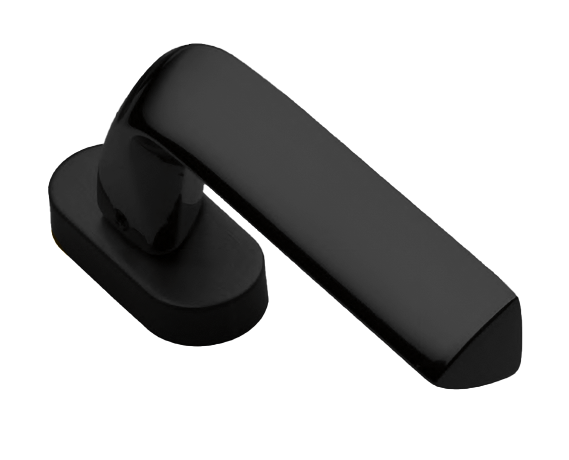 Ручка оконная MATRIX W1 NERO на прямоугольной розетке, цвет черный, латунь фото купить Москва