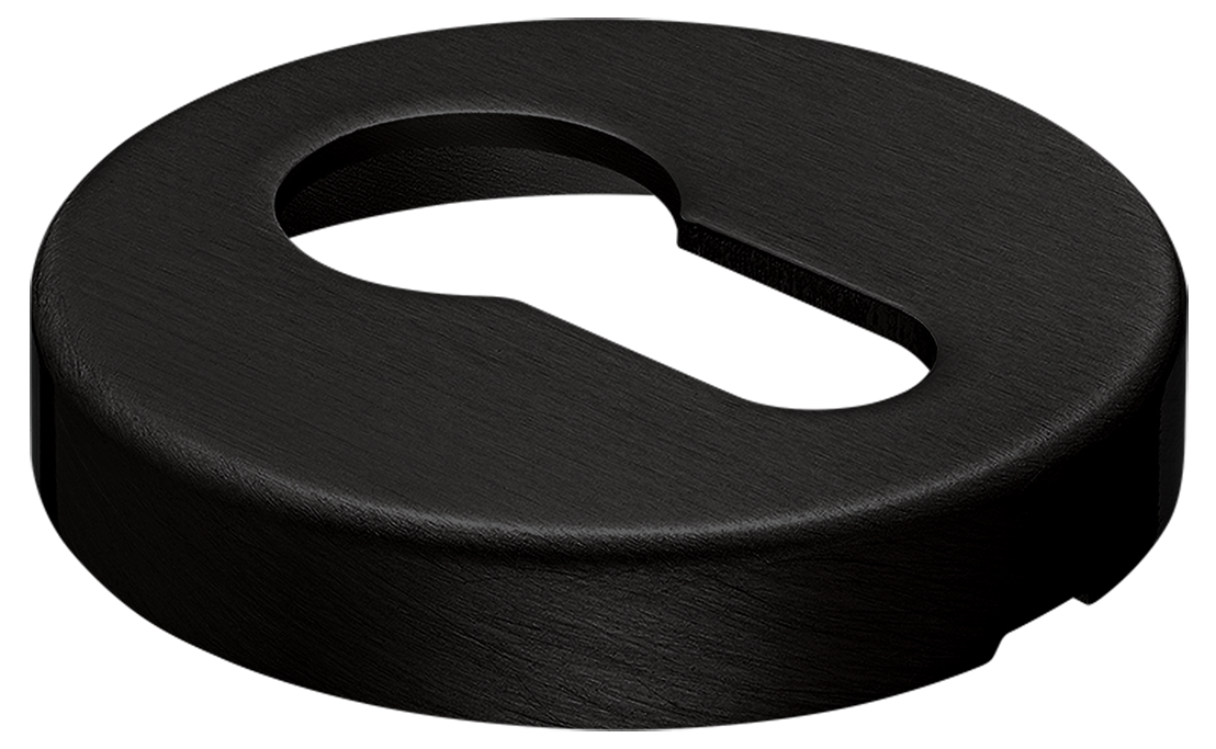 Накладка на ключевой цилиндр LUX-KH-R6 NERO на круглой розетке, цвет - черный фото купить в Москве