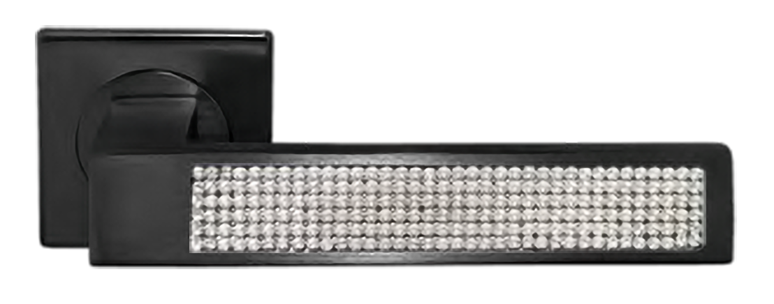 Ручка дверная DOLCE VITA S1 NERO раздельная на квадратной розетке, цвет - черный фото купить Москва