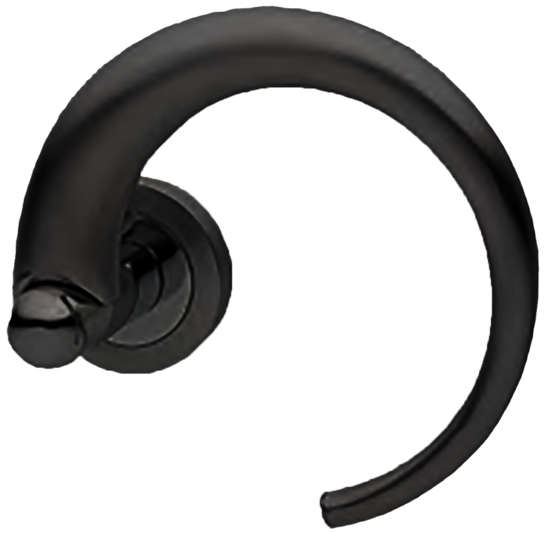 Ручка дверная LANGOUST R2 NERO раздельная на круглой розетке, цвет - черный фото купить Москва