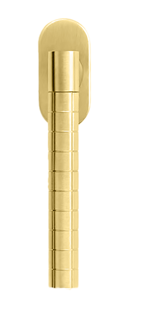 Ручка оконная HIDE VOLUME W1 OSA на прямоугольной розетке, цвет матовое золото, латунь фото купить Москва