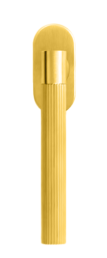 Ручка оконная HIDE DISTANCE W1 OSA на прямоугольной розетке, цвет матовое золото, латунь фото купить Москва