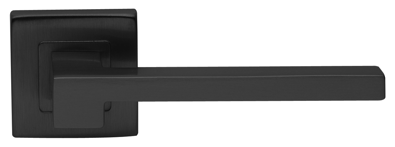 Ручка дверная STONE S3 NERO раздельная на квадратной розетке, цвет черный, латунь фото купить в Москве