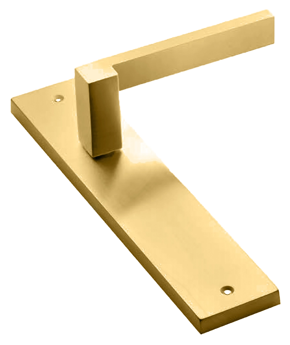 Ручка дверная на планке STONE PL OSA, цвет матовое золото, латунь фото купить в Москве