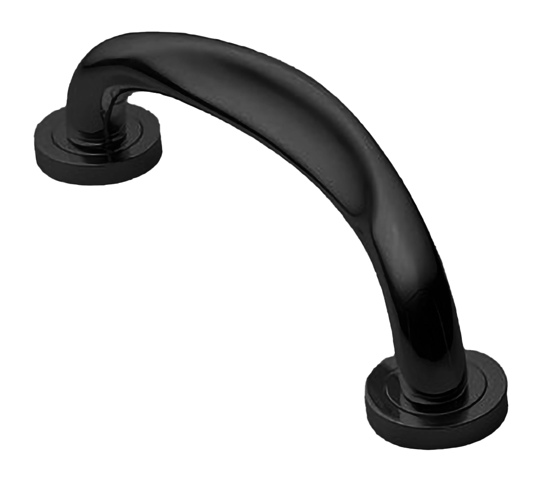 Ручка-скоба дверная RAFT PH NERO на круглой розетке, цвет черный, латунь фото купить в Москве