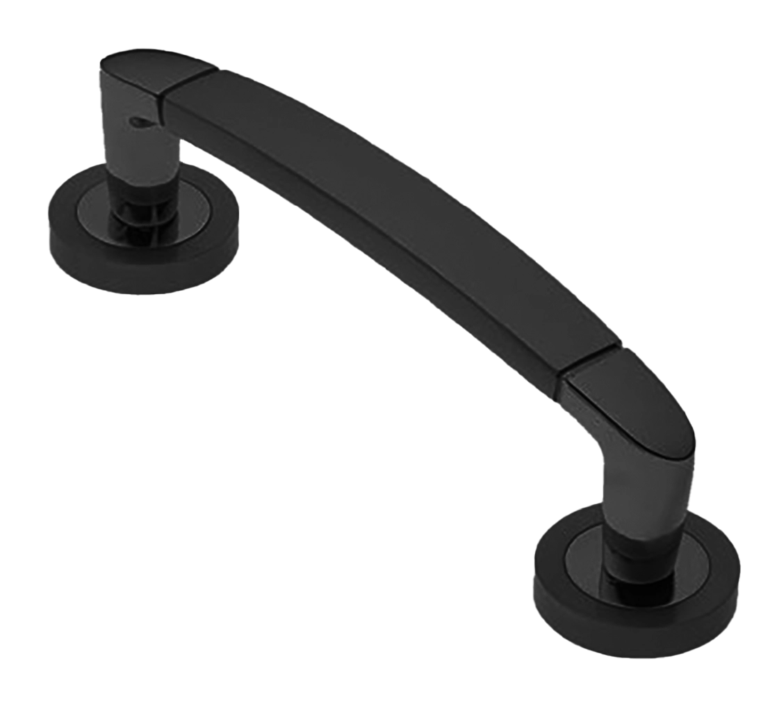 Ручка-скоба дверная SAIL PH NERO на круглой розетке, цвет черный, латунь фото купить в Москве