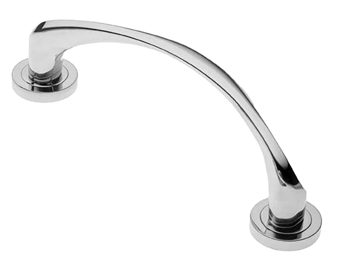 Ручка-скоба дверная COBRA PH CRO на круглой розетке, цвет хром, латунь фото купить в Москве