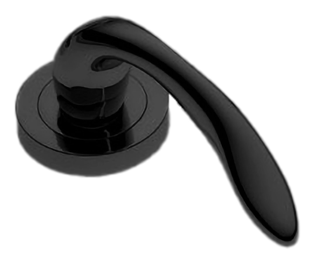 Ручка оконная LEON W1 NERO на прямоугольной розетке, цвет черный, латунь фото купить в Москве