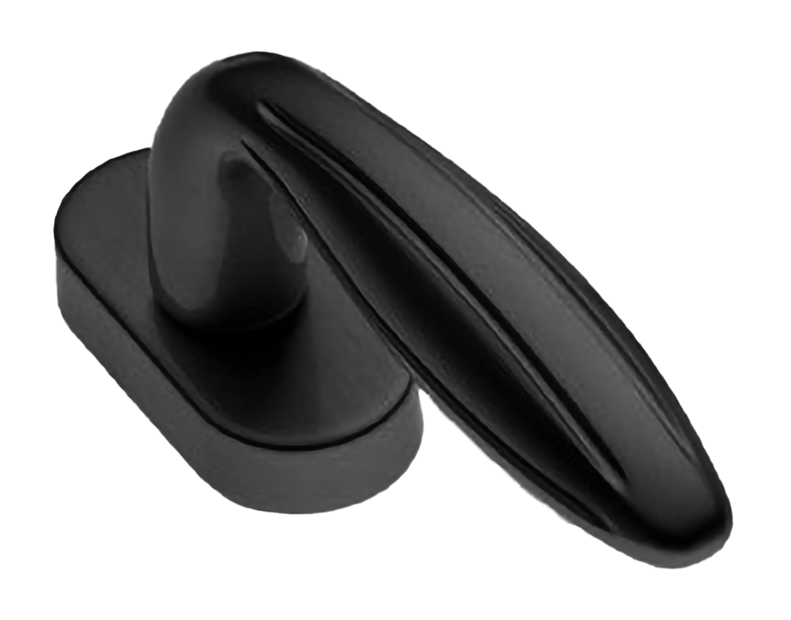 Ручка оконная BUD W1 NERO на прямоугольной розетке, цвет черный, латунь фото купить в Москве