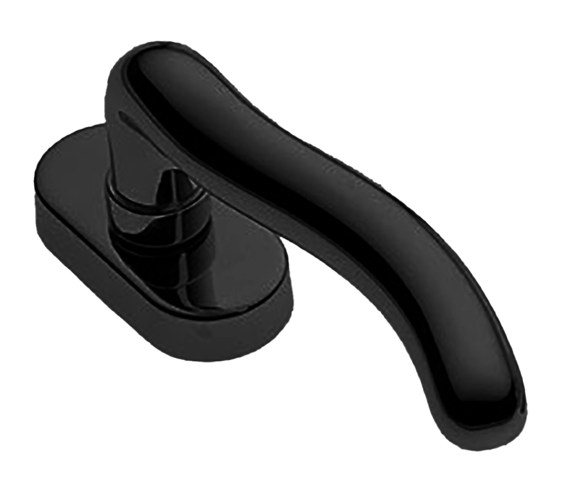 Ручка оконная SNAKE W1 NERO на прямоугольной розетке, цвет черный, латунь фото купить в Москве