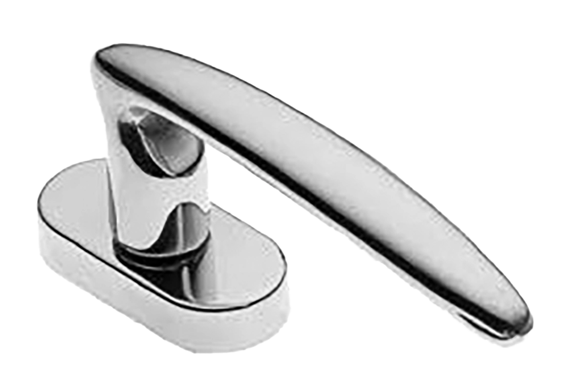 Ручка оконная FLAMINGO W1 CRO на прямоугольной розетке, цвет хром, латунь фото купить в Москве