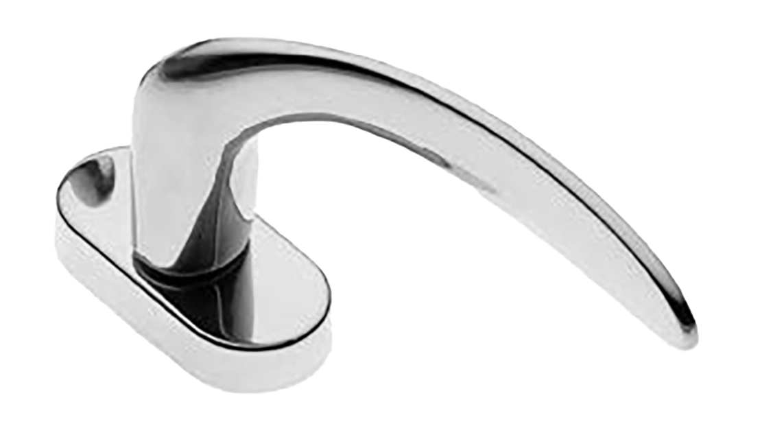 Ручка оконная COBRA W1 CRO на прямоугольной розетке, цвет хром, латунь фото купить в Москве