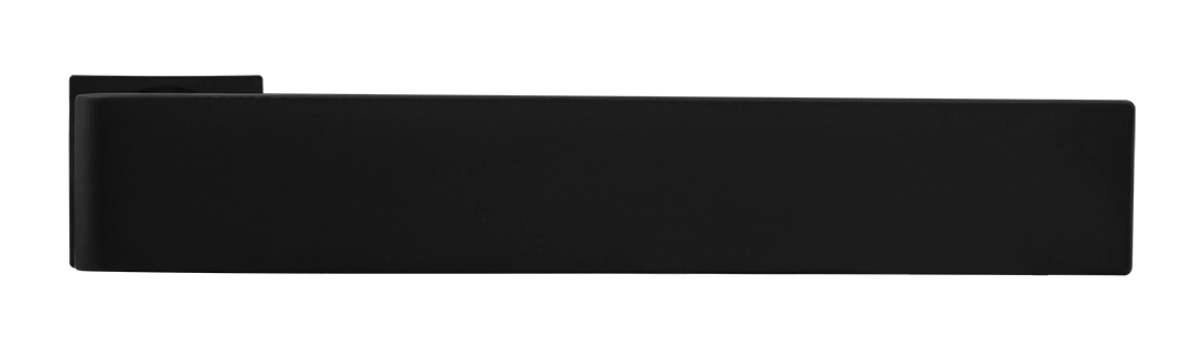Ручка дверная HORIZONT-SM NERO-ST с невидимой квадратной розеткой, цвет черный soft-touch, ЦАМ фото купить в Москве