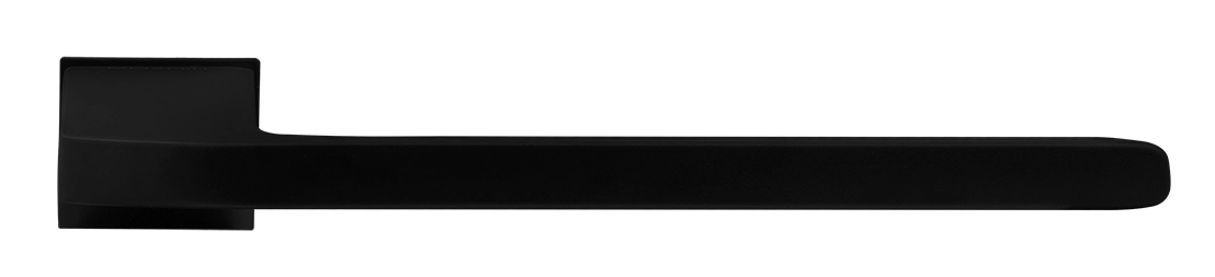 Ручка дверная SPUTNIK-SM NERO-ST с невидимой квадратной розеткой, цвет черный soft-touch, ЦАМ фото купить в Москве