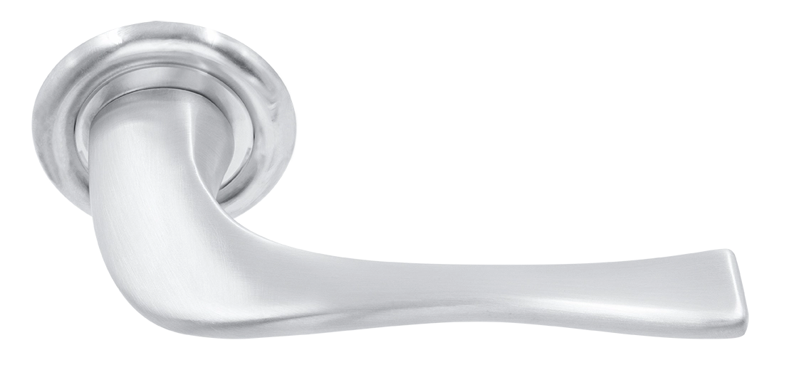 Ручка дверная SKYSCRAPER R7 WF на круглой розетке, цвет Зимняя стужа/Winter Frost фото купить Москва