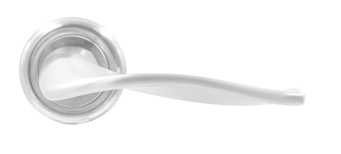 Ручка дверная SKYSCRAPER R7 WF на круглой розетке, цвет Зимняя стужа/Winter Frost фото купить в Москве