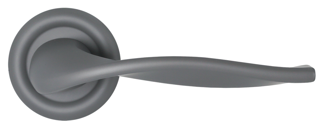 Ручка дверная SKYSCRAPER R7 SSW на круглой розетке, цвет Стокгольмский снегопад/Stockholm Snowfall фото купить в Москве