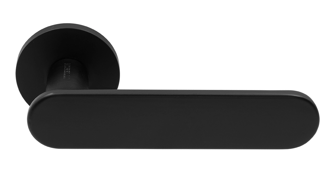 Ручка дверная MH-65-R6 R6 SEMPIONE BL на круглой розетке, цвет черный фото купить Москва