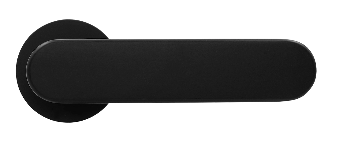 Ручка дверная MH-65-R6 R6 SEMPIONE BL на круглой розетке, цвет черный фото купить в Москве