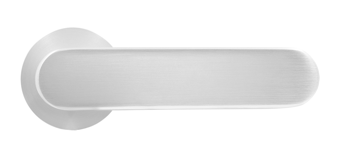 Ручка дверная MH-65-R6 SEMPIONE SC на круглой розетке, цвет матовый хром фото купить в Москве