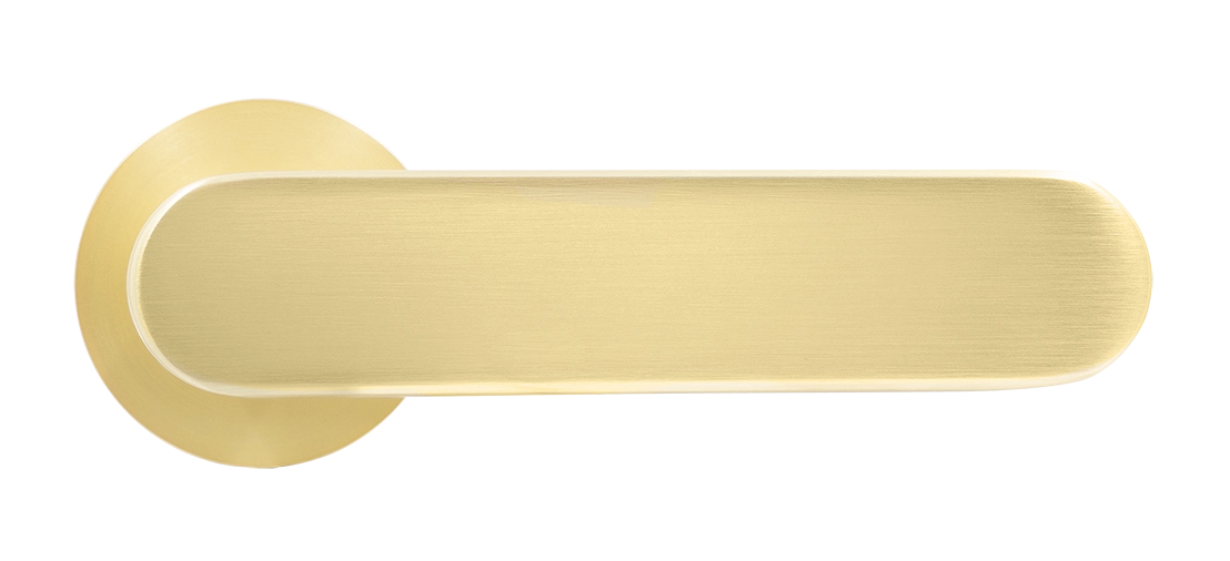 Ручка дверная MH-65-R6 SEMPIONE MSG на круглой розетке, цвет матовое сатинированное золото фото купить в Москве