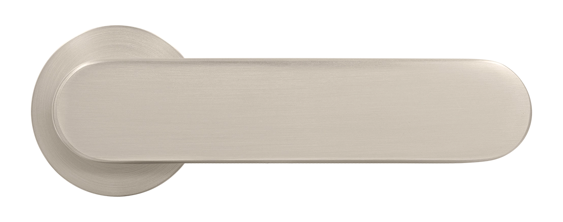 Ручка дверная MH-65-R6 SEMPIONE MSN на круглой розетке, цвет матовый сатинированный никель фото купить в Москве