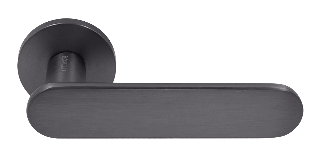 Ручка дверная MH-65-R6 R6 SEMPIONE GR на круглой розетке, цвет графит фото купить Москва